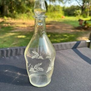 Vintage Fidenza Vetraria Decanter. Made In Italy. Decanter with Stopper. Glass